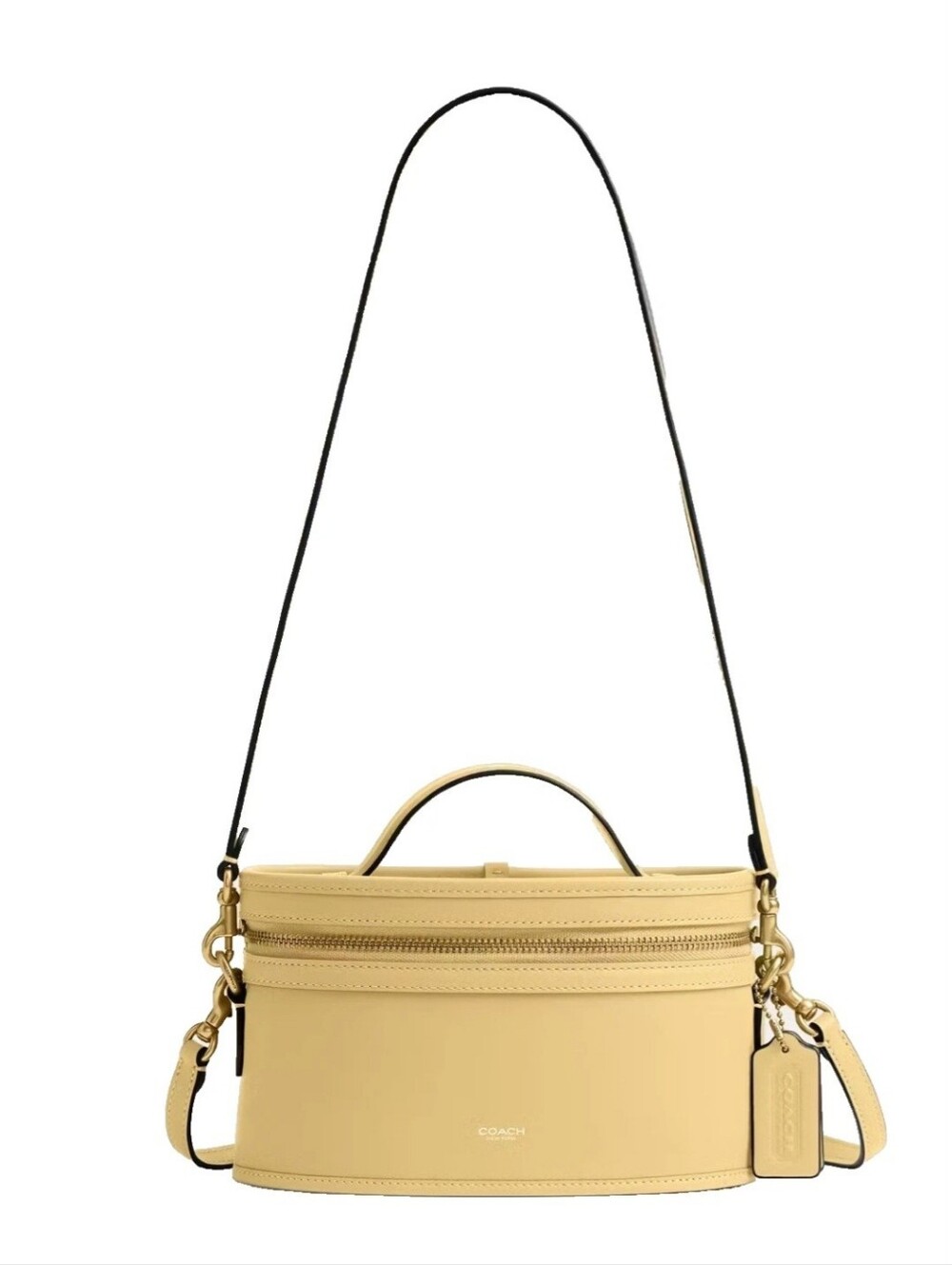 COACH Trail Bag GloveTanned Leather Crossbody Shoulder Butter Yellow CBG93 New